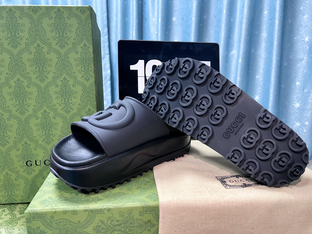 . Gucci Miami 2022 verano color macarrón zapatillas de fondo grueso Cómodo y versátil, color macarró