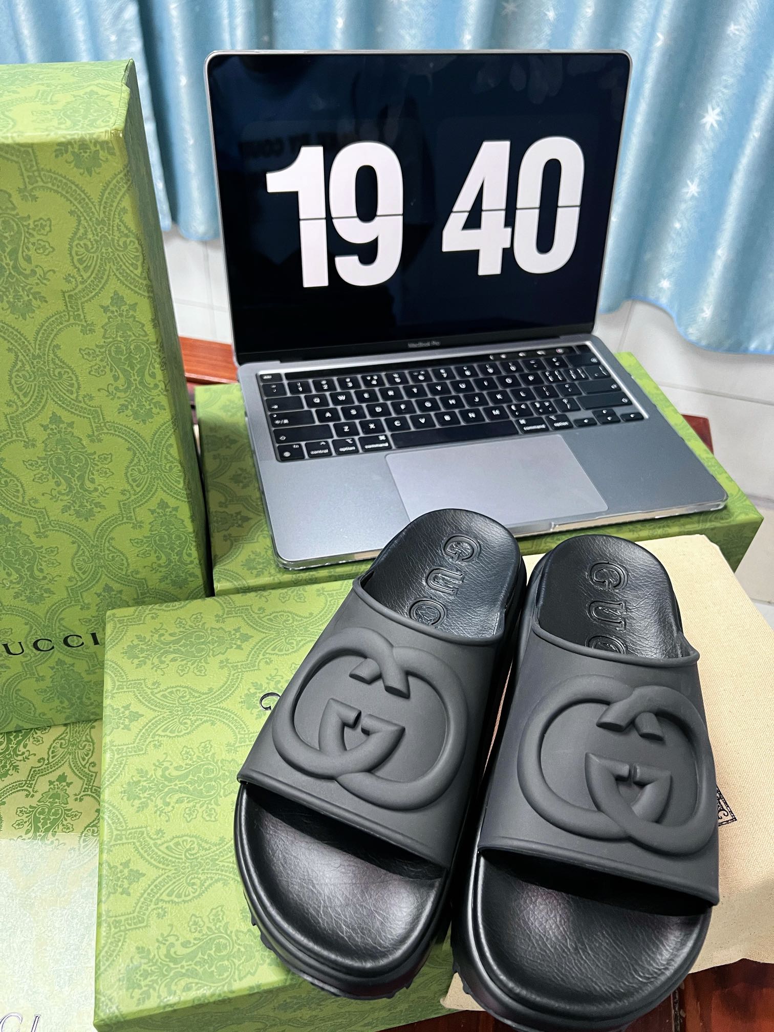 . Gucci Miami 2022 verano color macarrón zapatillas de fondo grueso Cómodo y versátil, color macarró