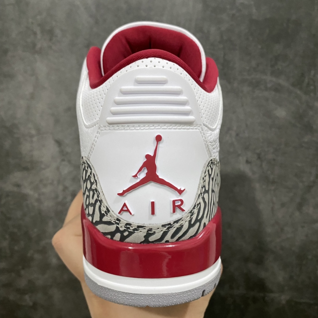 图片[3]-新DT纯原aj3 白红水泥 白酒红 Air Jordan 3 Retro \”Cardinal Red\” 复古篮球鞋 白酒红 红雀 尺码：405-475（含半码） 货号：CT8532-126-选品中心