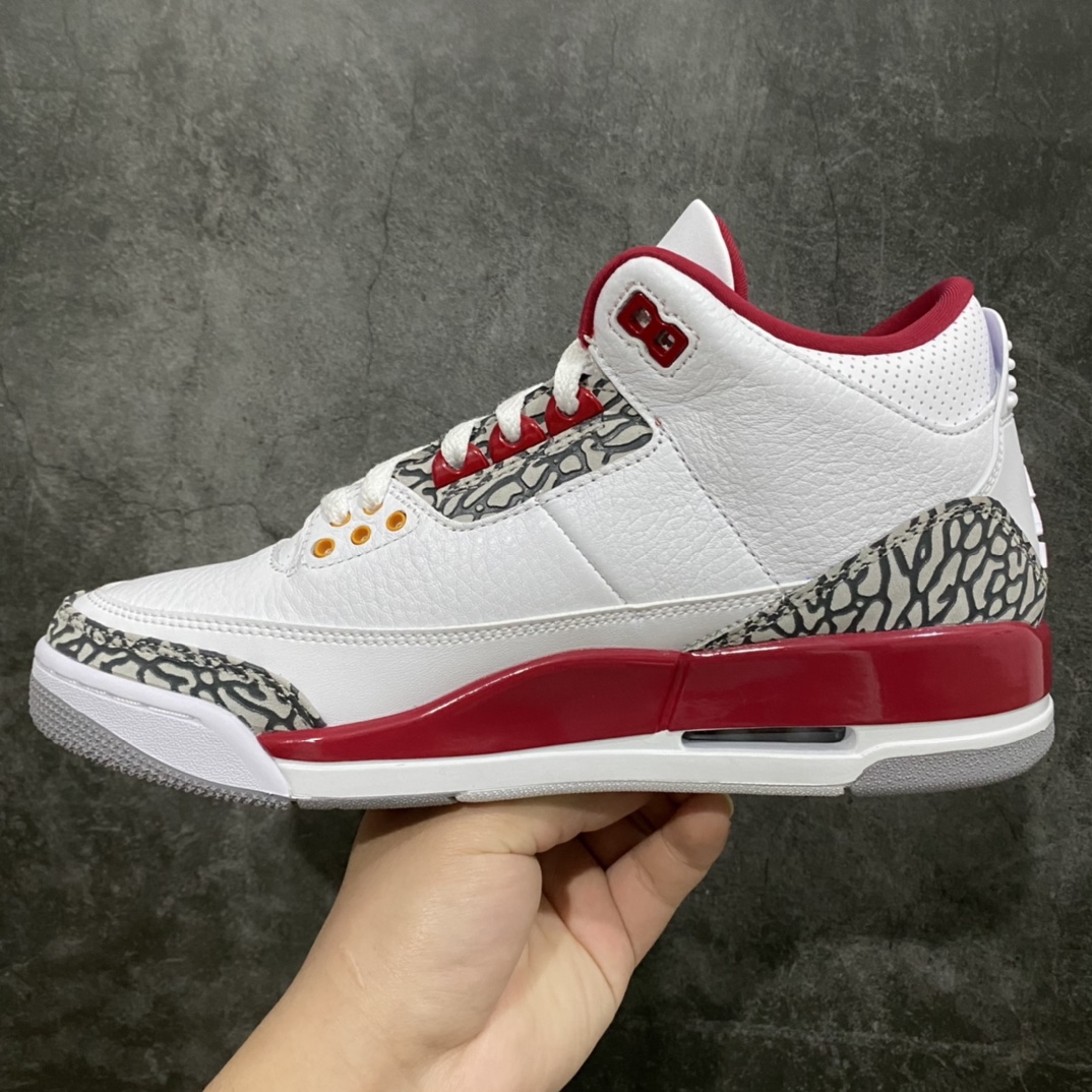 图片[2]-新DT纯原aj3 白红水泥 白酒红 Air Jordan 3 Retro \”Cardinal Red\” 复古篮球鞋 白酒红 红雀 尺码：405-475（含半码） 货号：CT8532-126-选品中心