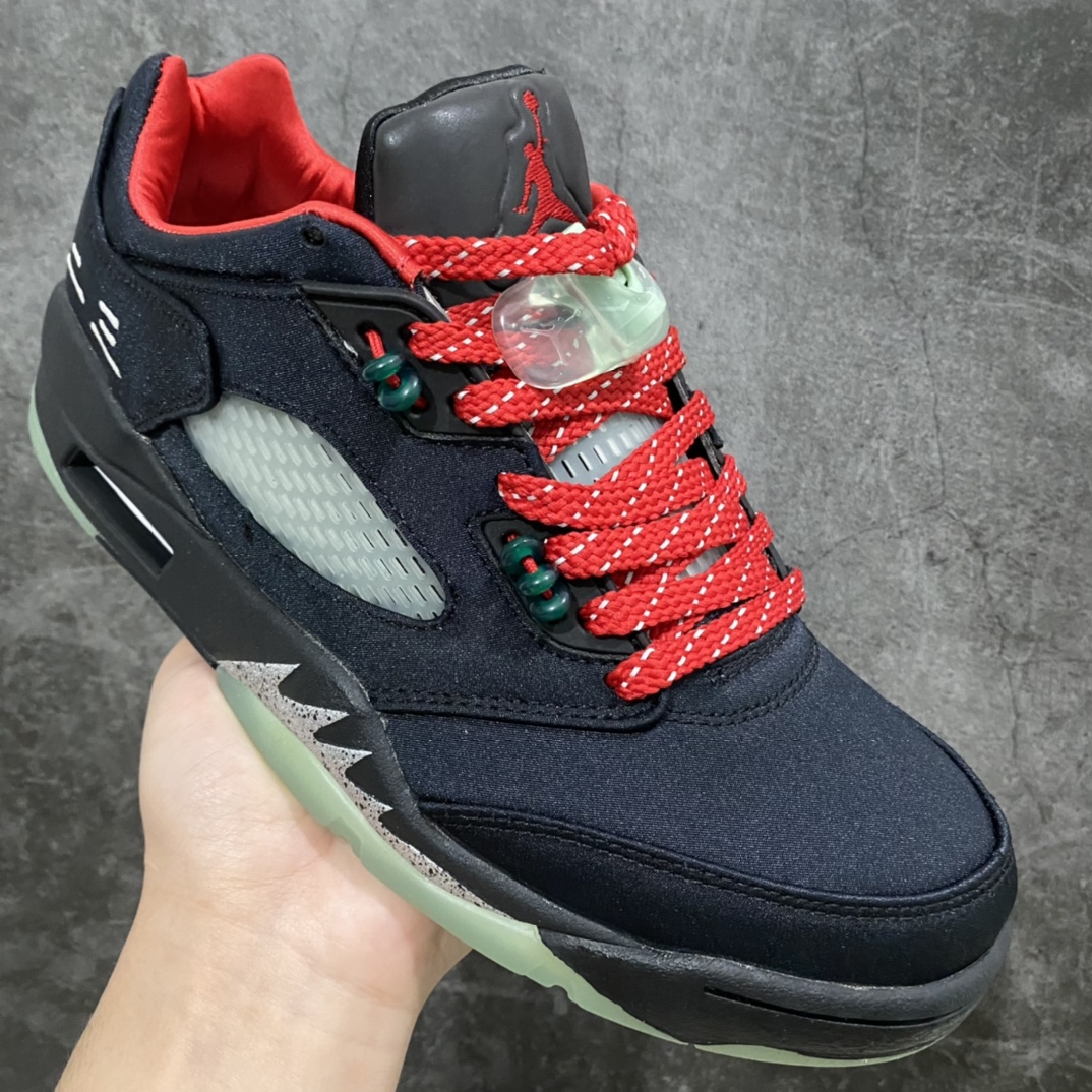 图片[3]-Air Jordan 5 Low 冠希联名 夜光丝绸 中国风 原楦原纸版开发数据楦型 采用原面原厂丝绸 鞋面材质 手感顺滑 质感十足 注胶效果及缜密拉帮背胶 Air开窗中底气垫装置 搭载原厂正确夜光大底 货号：DM4640-036 尺码：40 40.5 41 42 42.5 43 44 44.5 45 46 47.5-选品中心