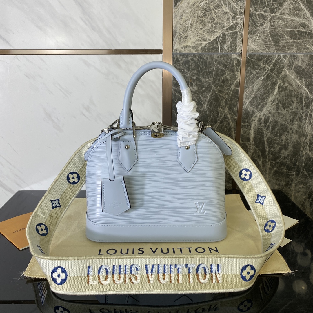 Louis Vuitton LV Alma BB Bags Handbags Black Blue Caramel Red Embroidery Epi M40302