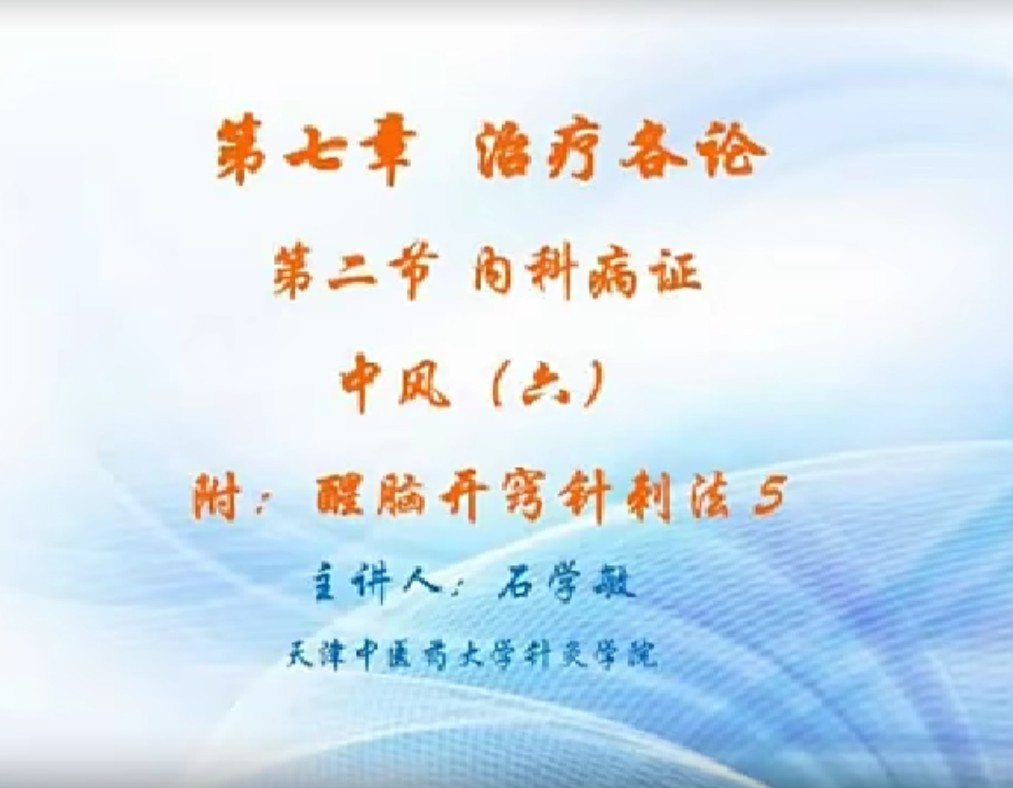 【中医上新】201石学敏-针灸学 天津中医药大学 123讲