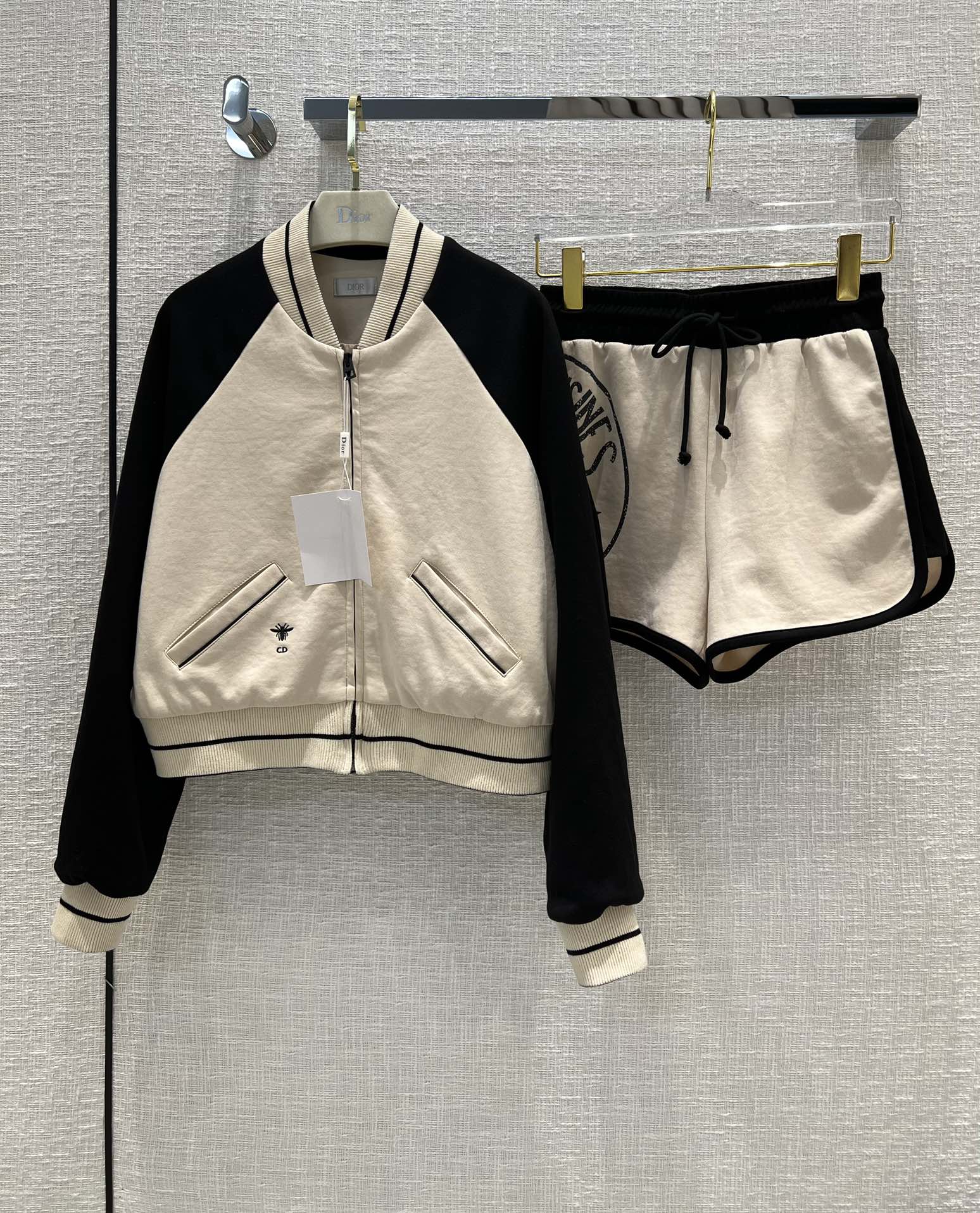 Dior Clothing Two Piece Outfits & Matching Sets Apricot Color Black Printing Cotton Sweatpants