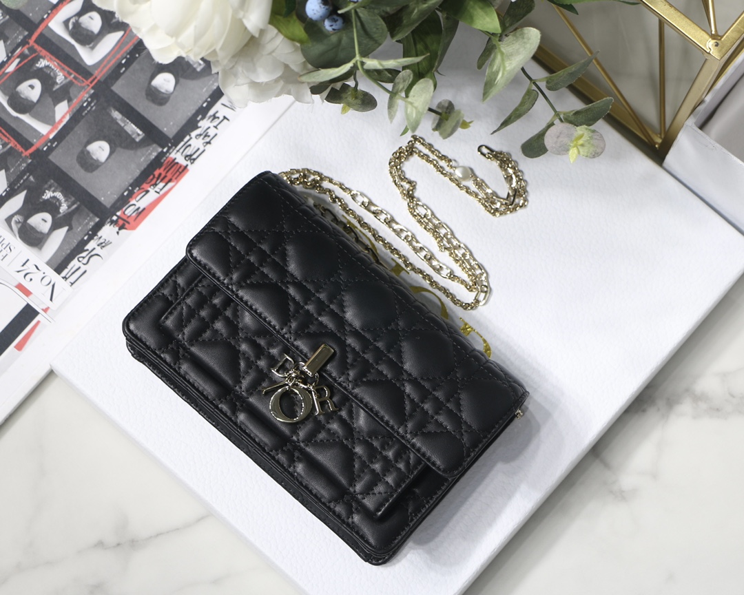 Lady Dior Chain Bag Lambskin Cannage Flap