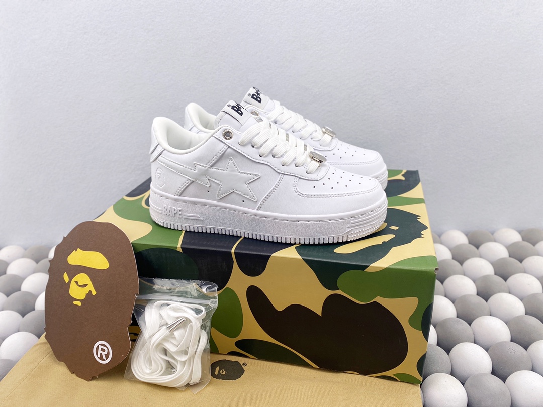 ¡BAPE STA LOW blanco puro! Versión económica ¡El mejor lote en términos de rentabilidad! Talla: 36 38 40 41 4…