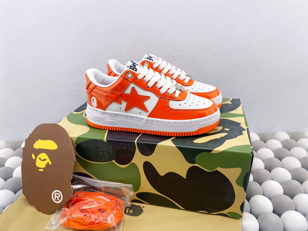 BAPE STA LOW blanco naranja! Versión económica ¡El mejor lote en términos de rentabilidad! Talla: 36 38 40 41 42 42.5 4…