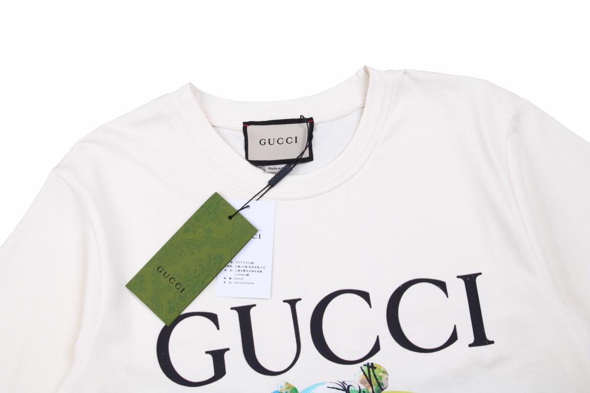 Gucci 22ss 玩偶熊logo 短袖 进口数码3D直喷logo面料