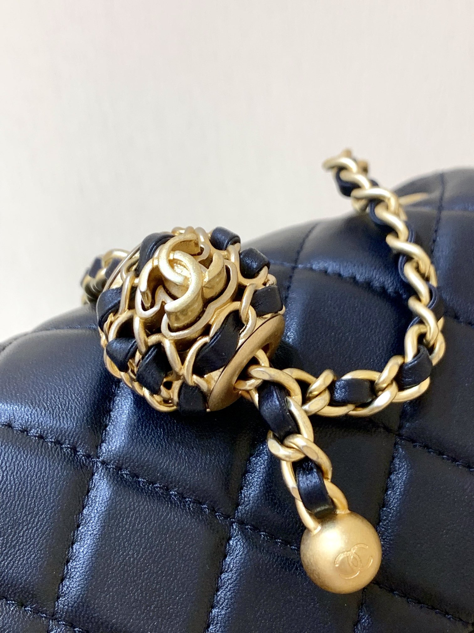 Chanel Flap Bag CF Mini羊皮方胖子金球包 AS1786黑色