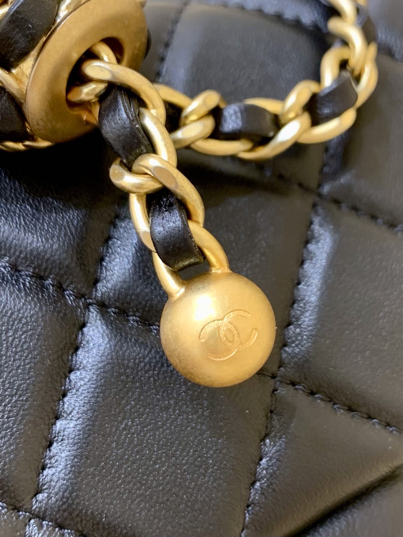 Chanel Flap Bag CF Mini羊皮方胖子金球包 AS1786黑色