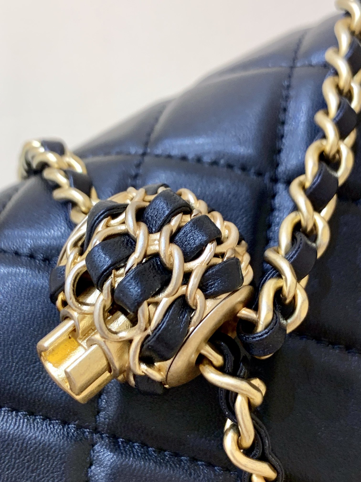 Chanel Flap Bag CF Mini羊皮方胖子金球包 AS1786黑色