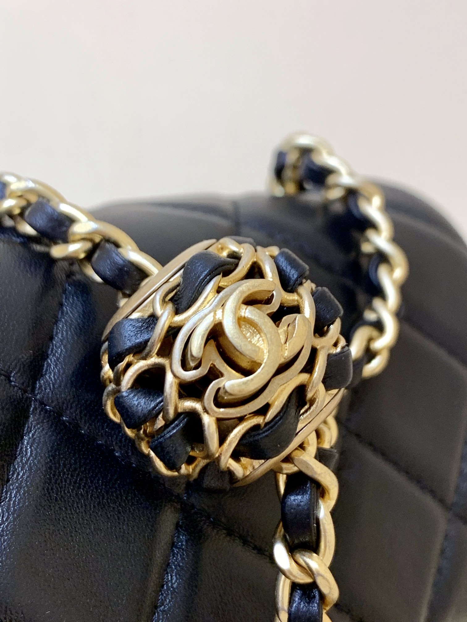 Chanel Flap Bag CF Mini羊皮方胖子金球包 AS1786黑色
