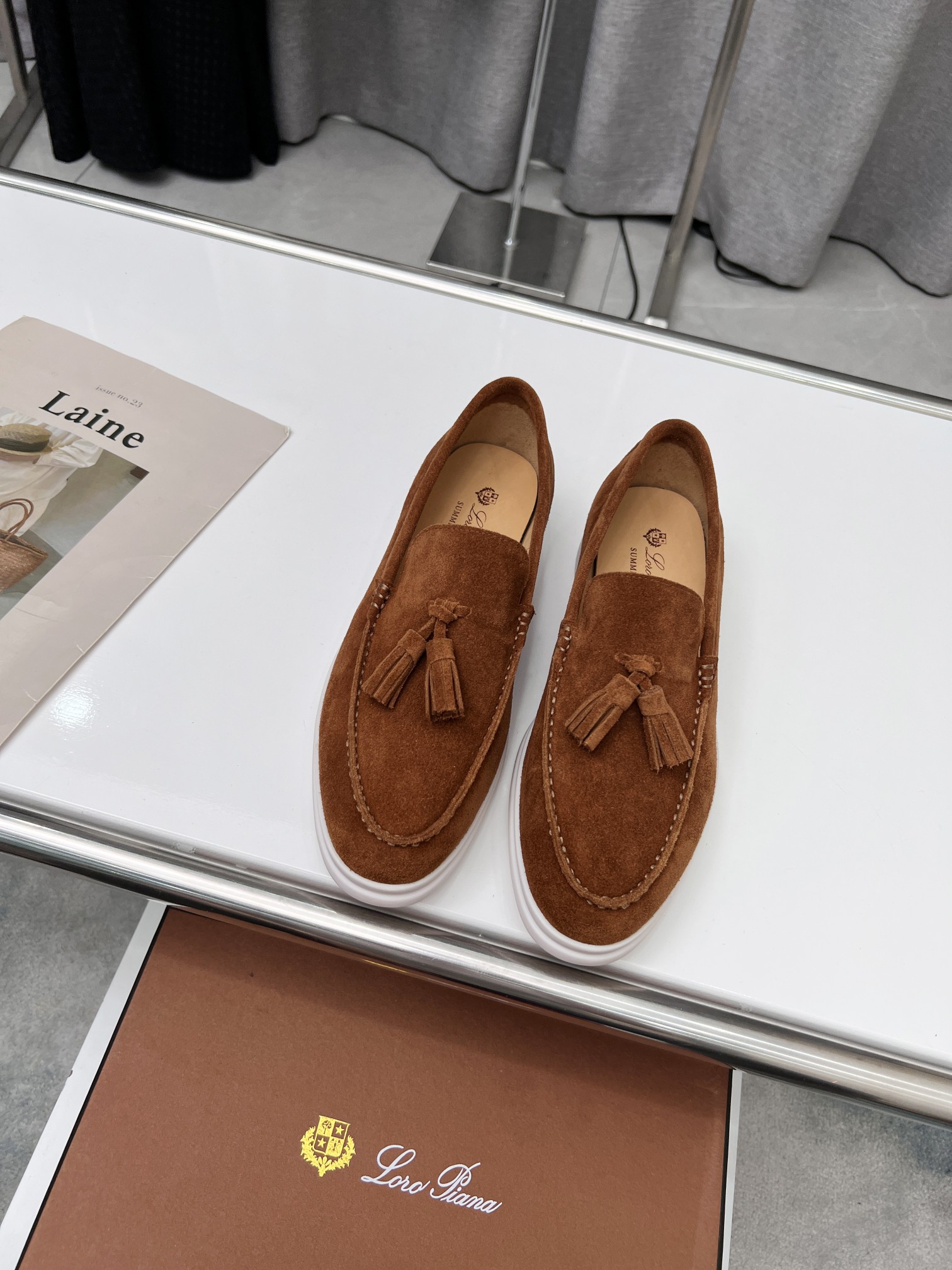 Precio de fábrica .Loro Piana* Top genuino grado borla de los hombres nueva compra original 1:1 répl