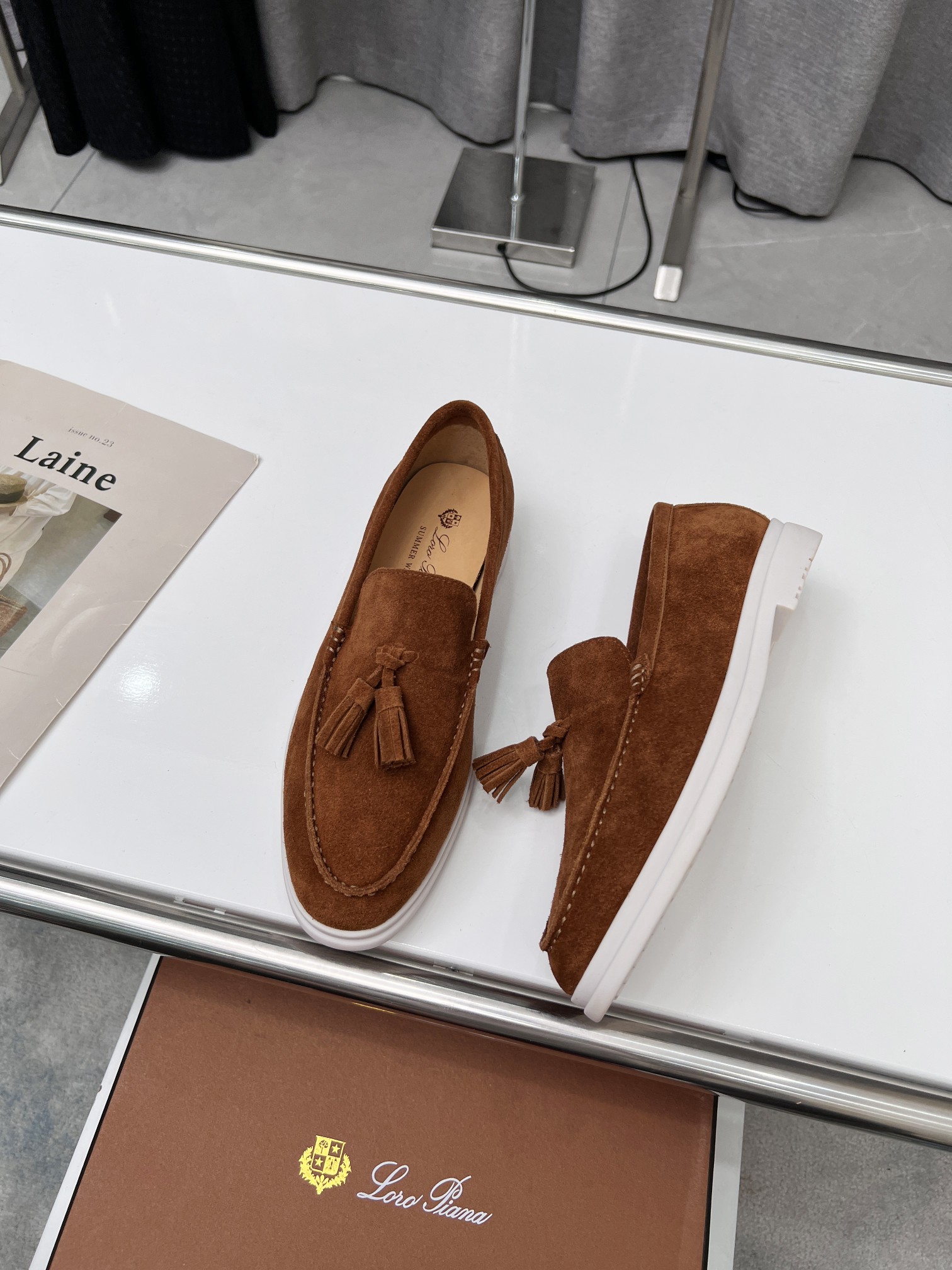Precio de fábrica .Loro Piana* Top genuino grado borla de los hombres nueva compra original 1:1 répl