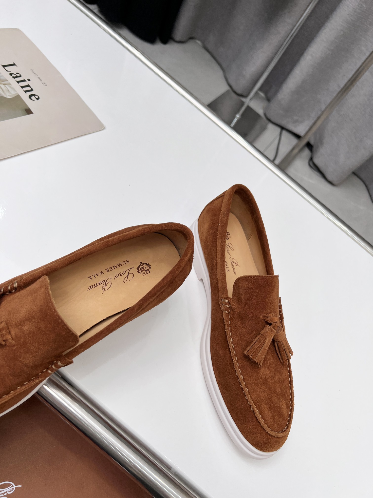 Precio de fábrica .Loro Piana* Top genuino grado borla de los hombres nueva compra original 1:1 répl
