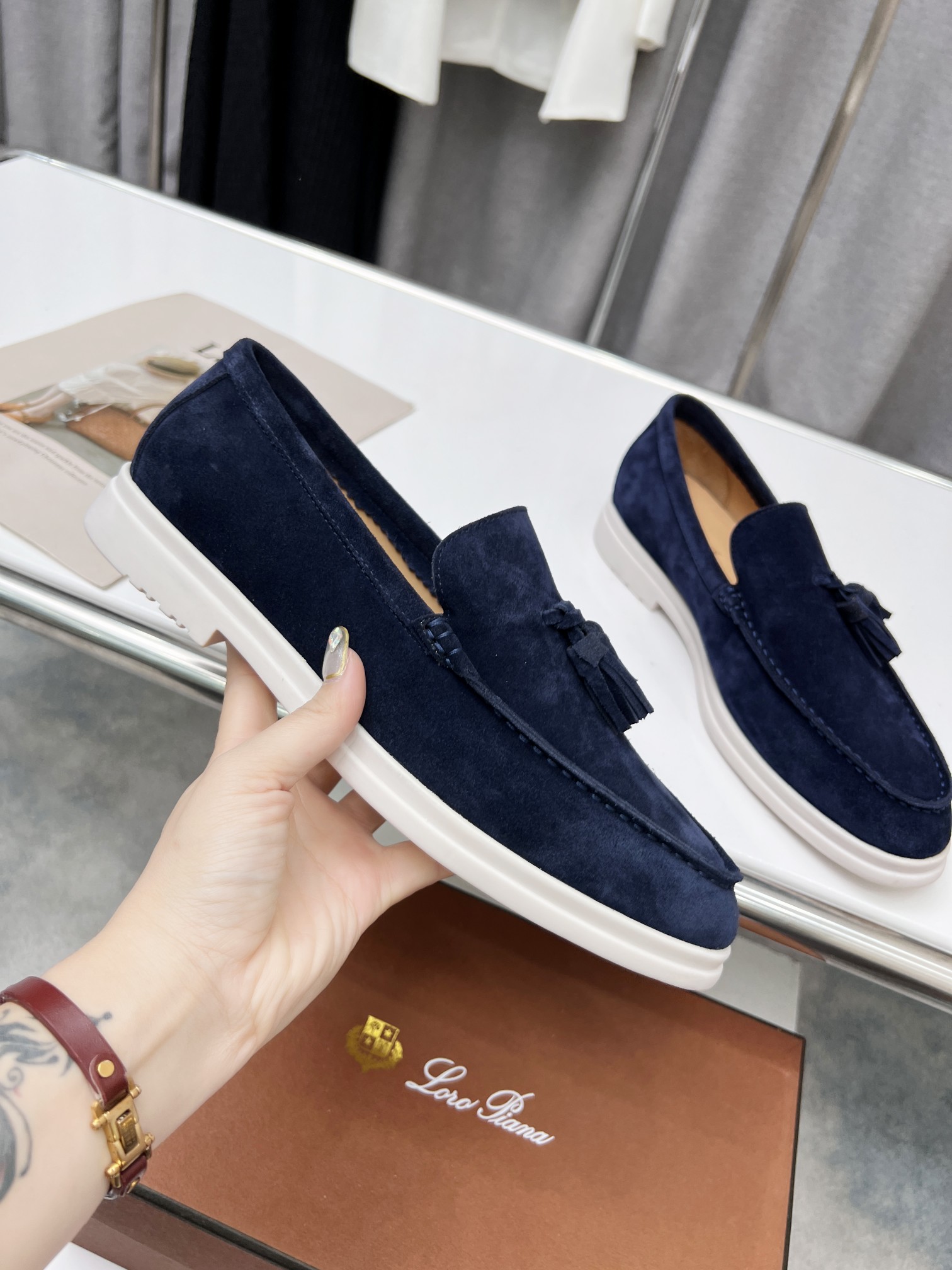 Precio de fábrica .Loro Piana* Top genuino grado borla de los hombres nueva compra original 1:1 répl