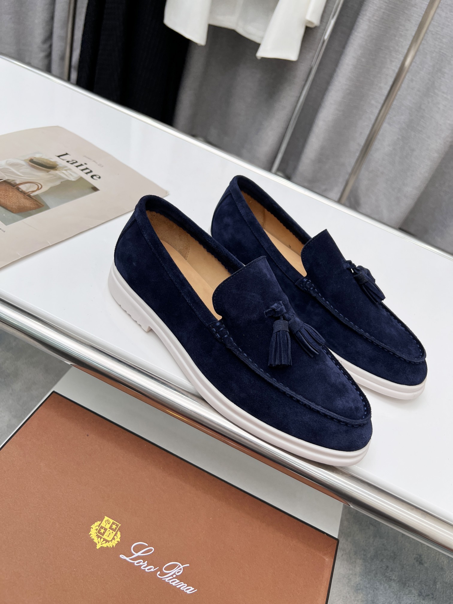 Precio de fábrica .Loro Piana* Top genuino grado borla de los hombres nueva compra original 1:1 répl