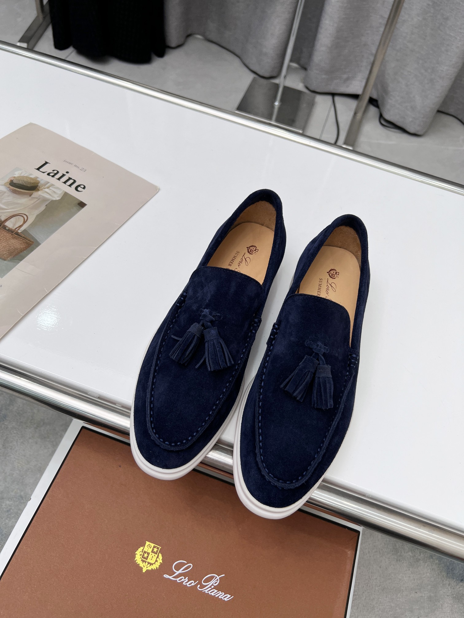 Precio de fábrica .Loro Piana* Top genuino grado borla de los hombres nueva compra original 1:1 répl