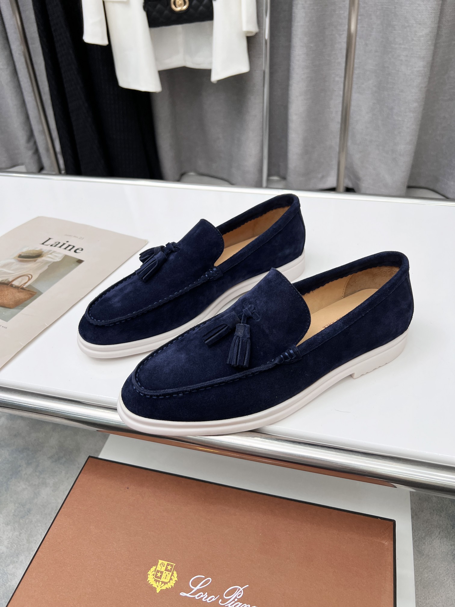 Precio de fábrica .Loro Piana* Top genuino grado borla de los hombres nueva compra original 1:1 répl