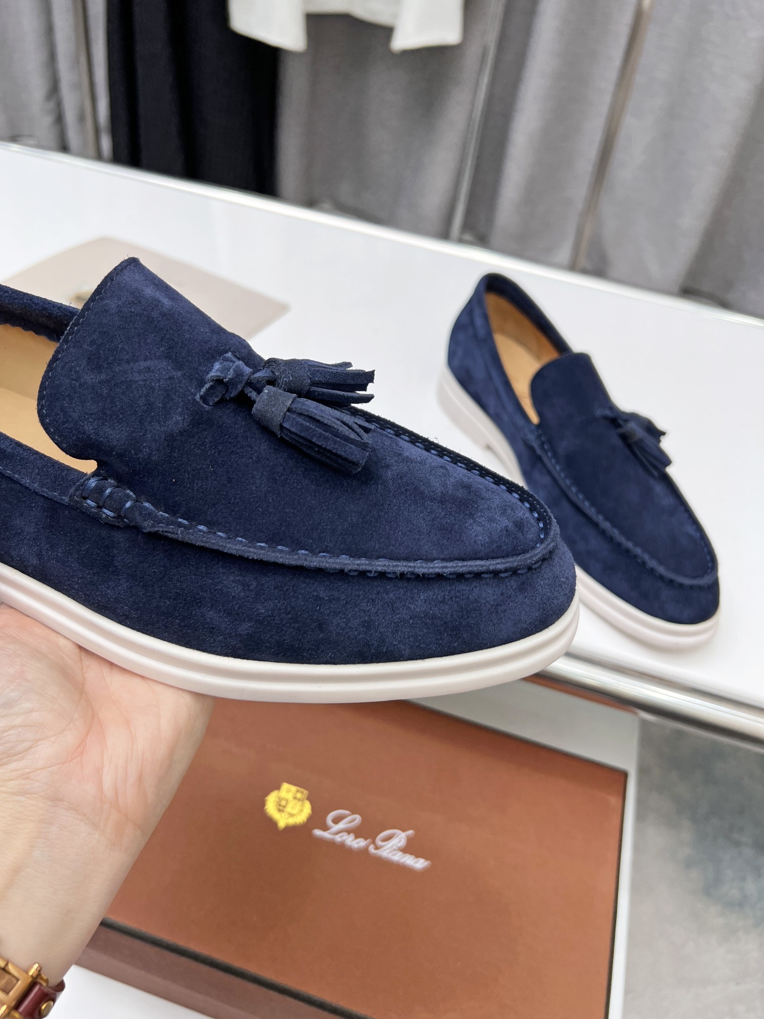 Precio de fábrica .Loro Piana* Top genuino grado borla de los hombres nueva compra original 1:1 répl