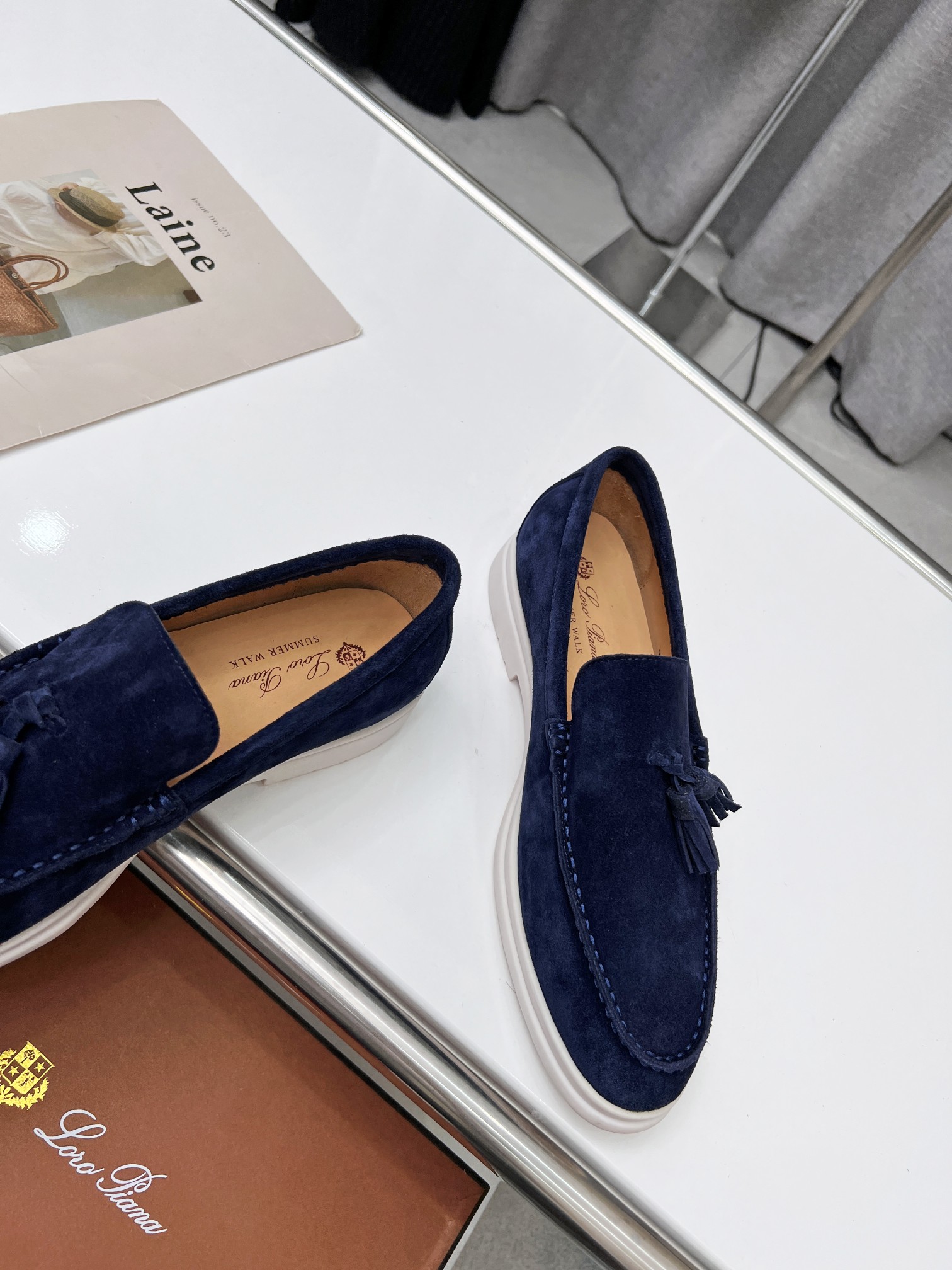 Precio de fábrica .Loro Piana* Top genuino grado borla de los hombres nueva compra original 1:1 répl