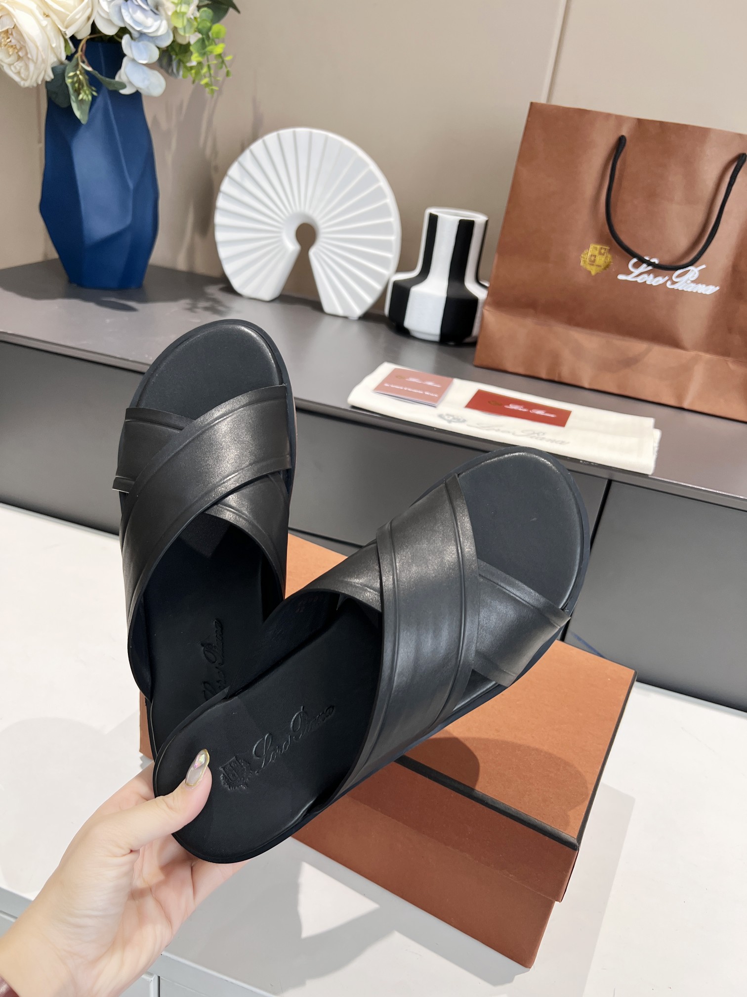precio de fábrica .Loro Piana * grado superior auténtica zapatillas de los hombres nuevos comprar or