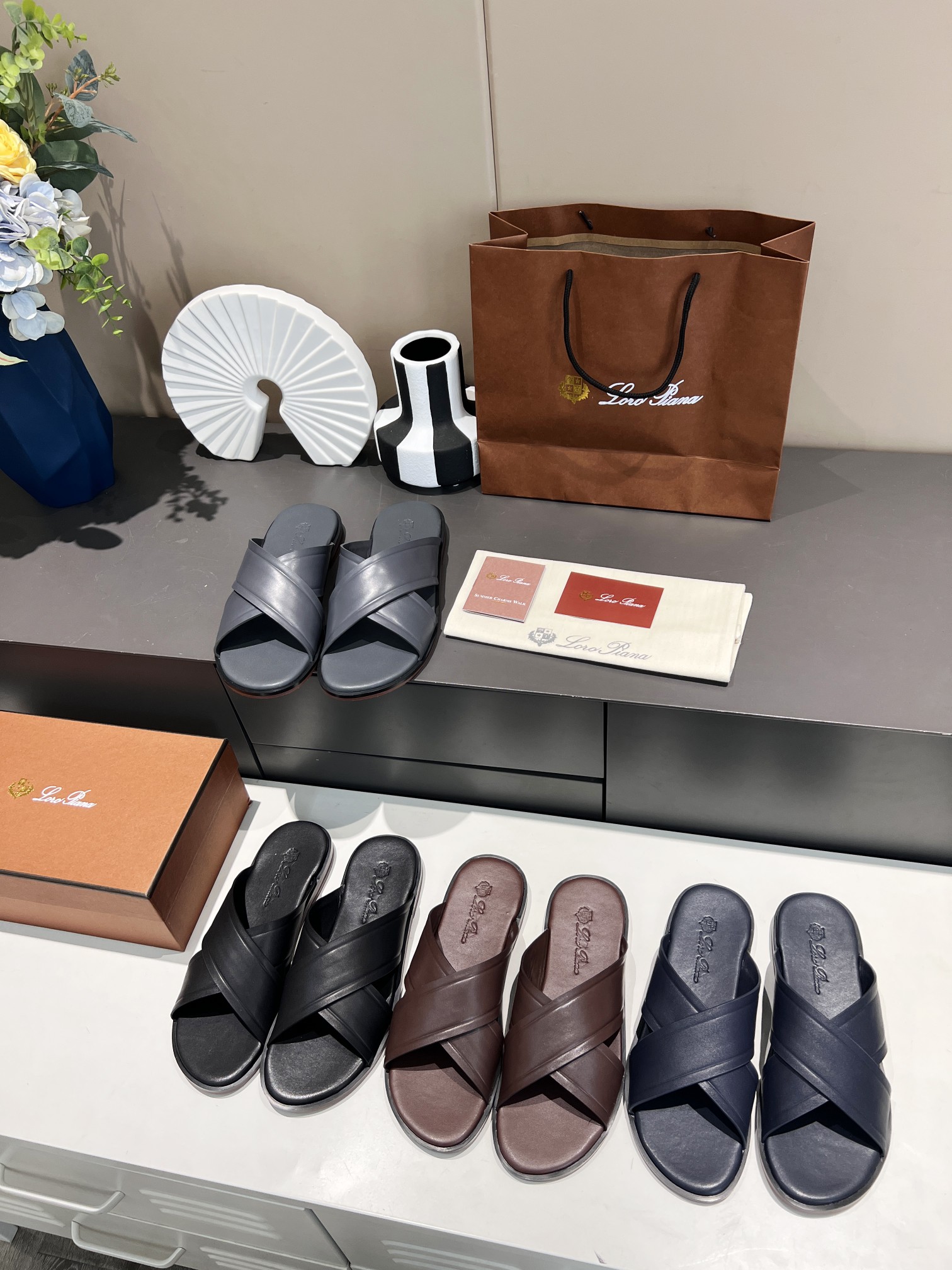 precio de fábrica .Loro Piana * grado superior auténtica zapatillas de los hombres nuevos comprar or