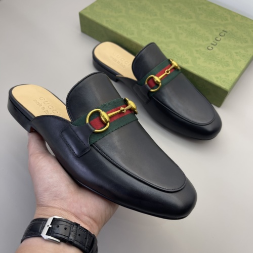 Gucci Women's Leather Princetown Slipper, Black Leather with Horsebit Detail 1 Gucci Women's Leather Princetown Slipper, Black Leather with Horsebit Detail
