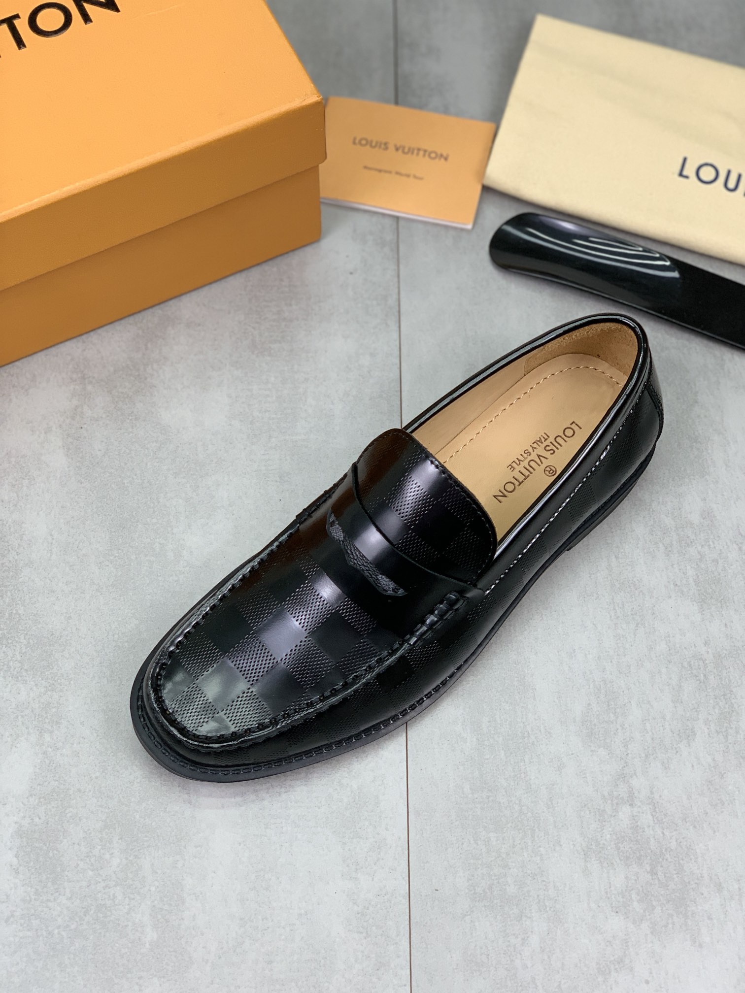 Louis Vuitton Shoes Plain Toe Customize Best Quality Replica
 Black Burgundy Red Calfskin Cowhide