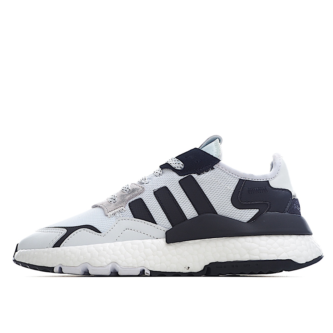 H0 Adidas 阿迪达斯 Nite Jogger Boost 夜行者真爆大底复古跑鞋 原厂材料 原厂大底 私家独模 网布搭配麂皮拼接打造鞋面 极具复古风格 中底采用全掌 Boost 科技 厚度相当可观 脚感极佳