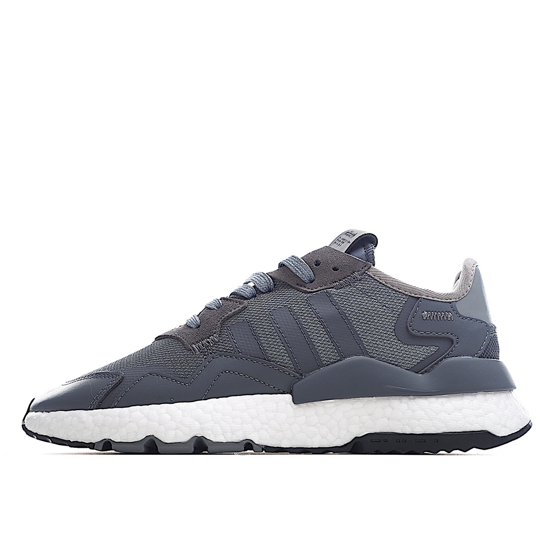 H0 Adidas 阿迪达斯 Nite Jogger Boost 夜行者真爆大底复古跑鞋 原厂材料 原厂大底 私家独模 网布搭配麂皮拼接打造鞋面 极具复古风格 中底采用全掌 Boost 科技 厚度相当可观 脚感极佳