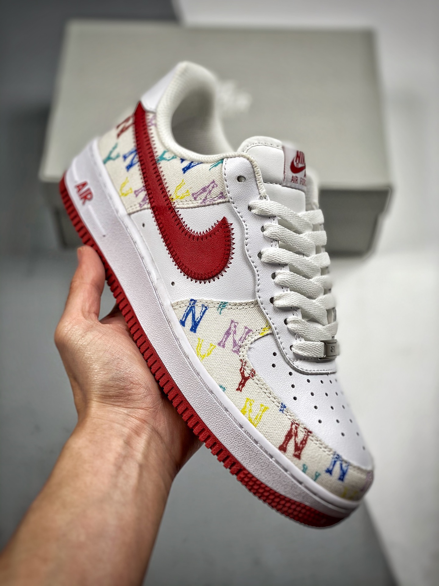 -3 NIke Air Force 1 '07 NY colorido Air Force 1 de caña baja zapatillas casuales de skate. Horma y plantilla originales…