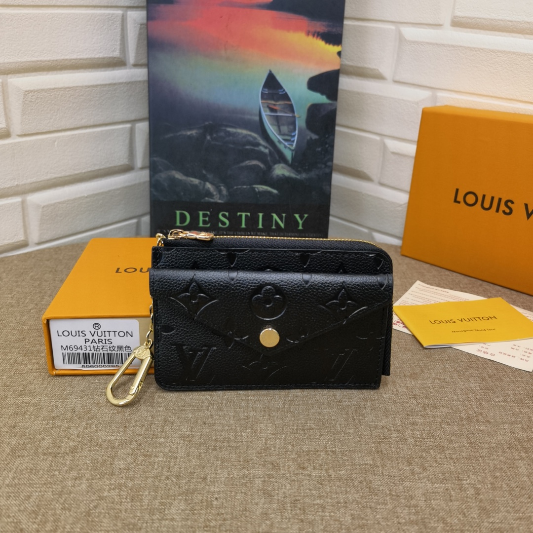 Leather card holder front view