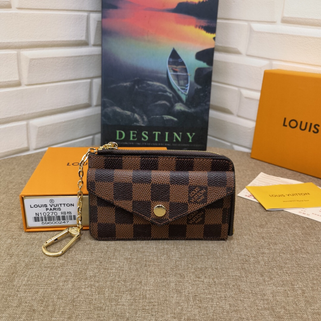 Premium leather card holder front view