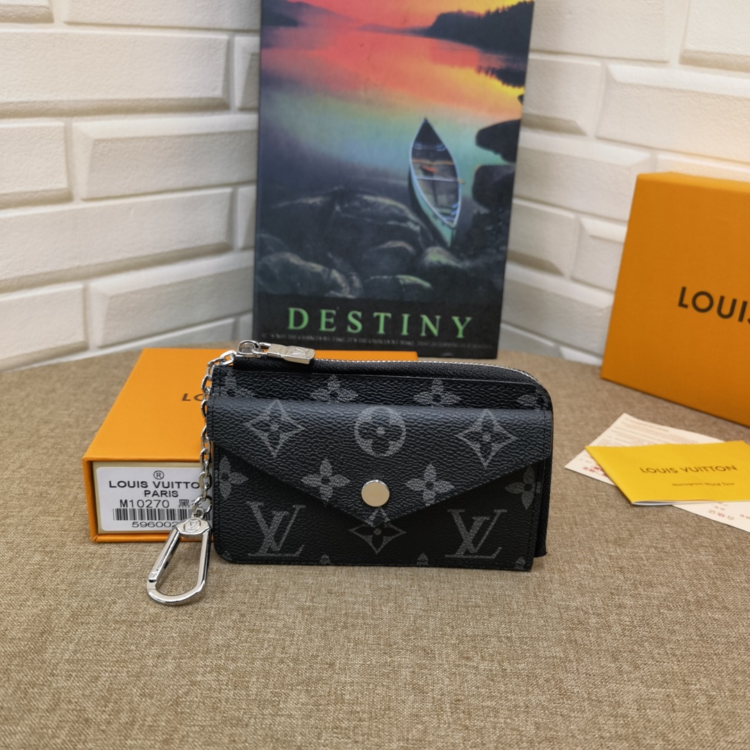 Luxury leather card holder front view