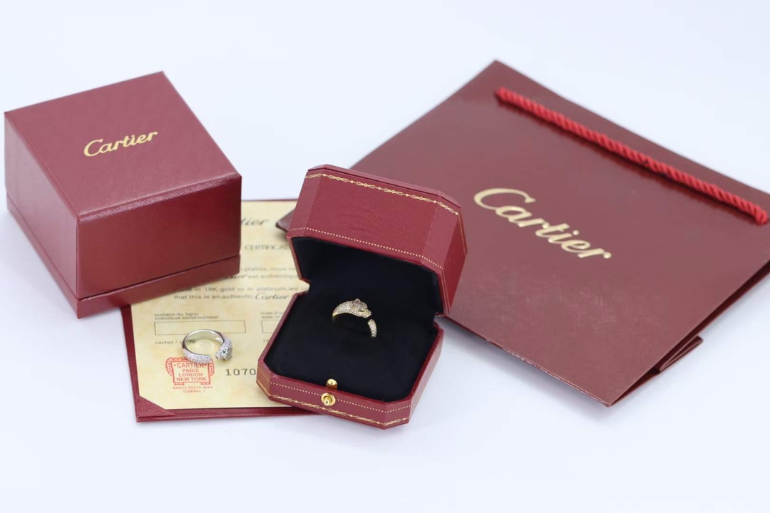 Cartier Cartier 高级珠宝系列 金色猎豹 全钻豹子戒指