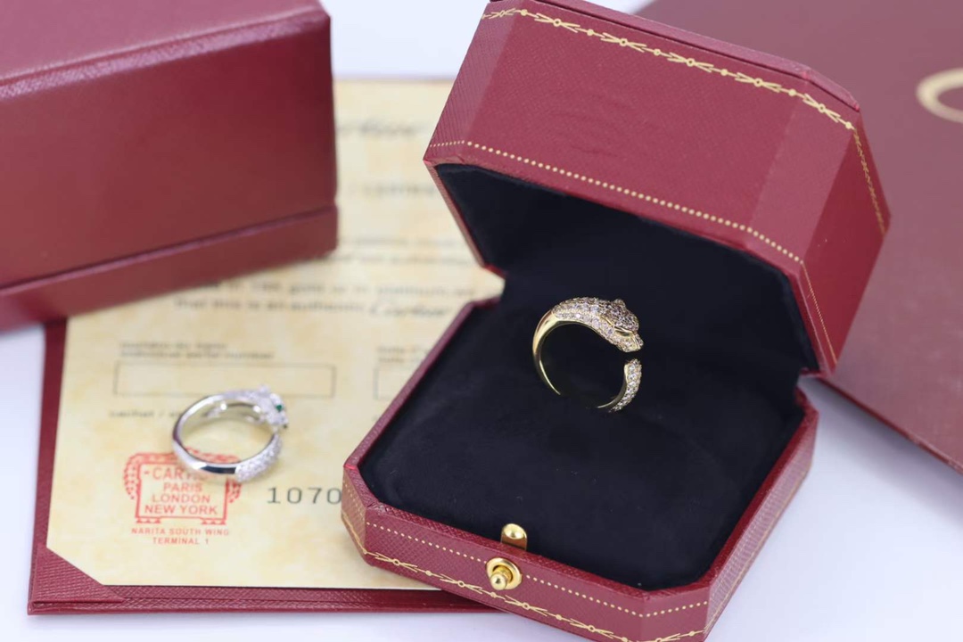 Cartier Cartier 高级珠宝系列 金色猎豹 全钻豹子戒指