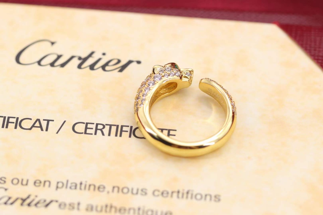 Cartier Cartier 高级珠宝系列 金色猎豹 全钻豹子戒指