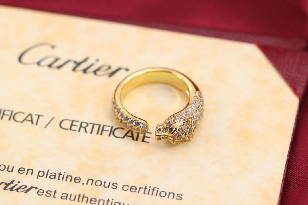 Cartier Cartier 高级珠宝系列 金色猎豹 全钻豹子戒指