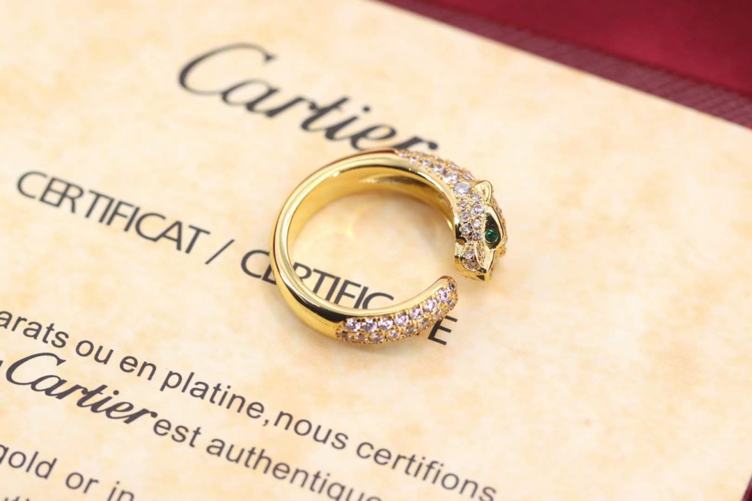 Cartier Cartier 高级珠宝系列 金色猎豹 全钻豹子戒指