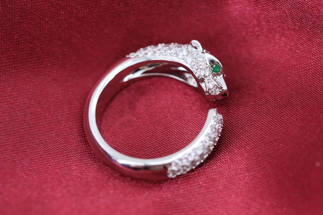 Cartier Cartier 高级珠宝系列 银色猎豹 全钻豹子戒指