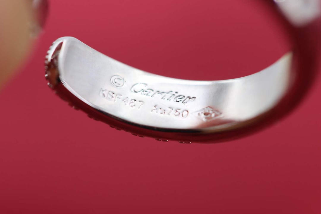 Cartier Cartier 高‮珠级‬宝系列 银‮猎色‬豹 全‮豹钻‬子戒指
