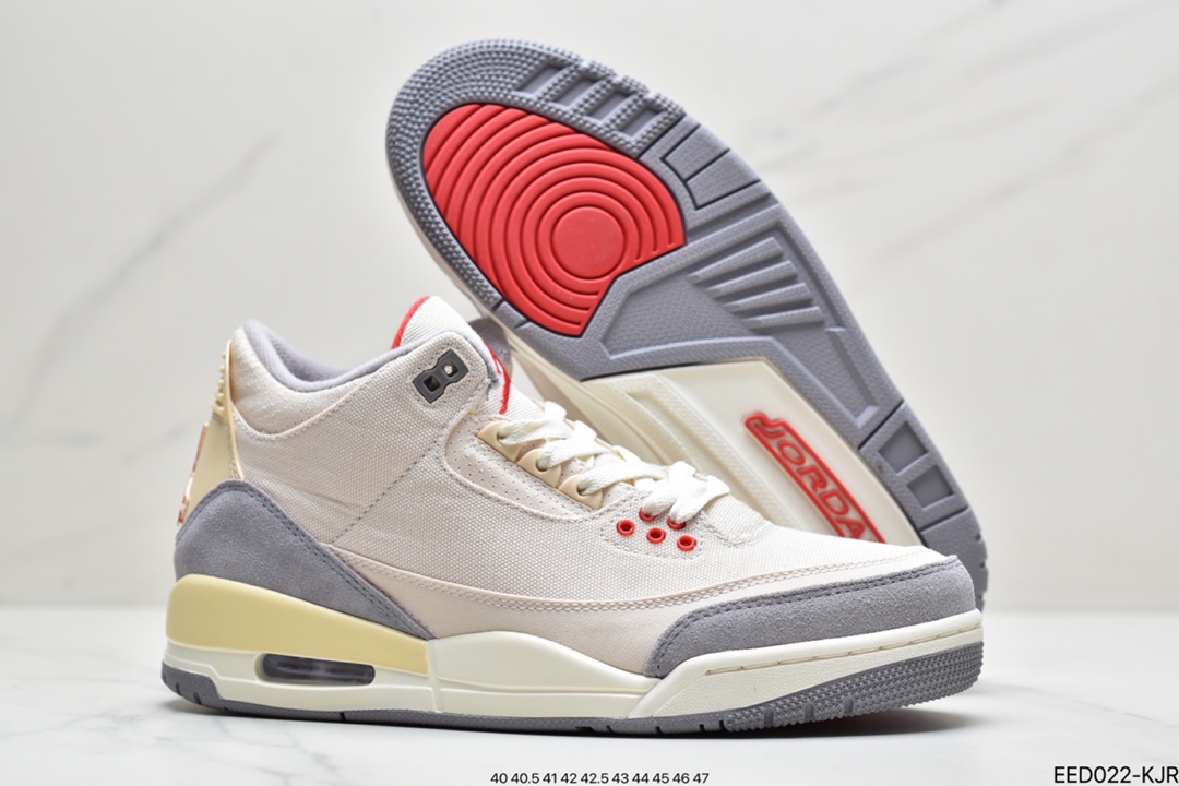 370 Air Jordan 3 “ Muslin” 米黄棉布采用全新帆布鞋面打造DH7139-100