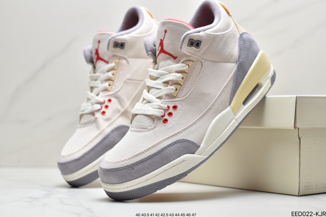 370 Air Jordan 3 “ Muslin” 米黄棉布采用全新帆布鞋面打造DH7139-100