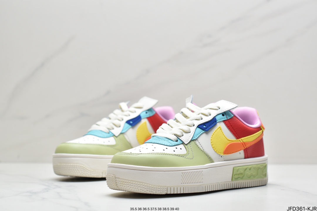 170 耐克Nike Air Force 1 厚底新配色 马卡龙空军一号时尚休闲低帮板鞋 DO6719-100