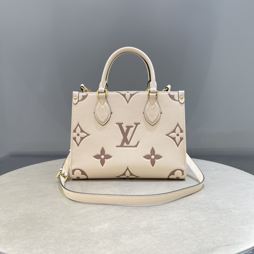 Louis Vuitton LV Onthego Bags Handbags Customize Best Quality Replica
 Beige White Printing All Steel Cowhide Mini M45654