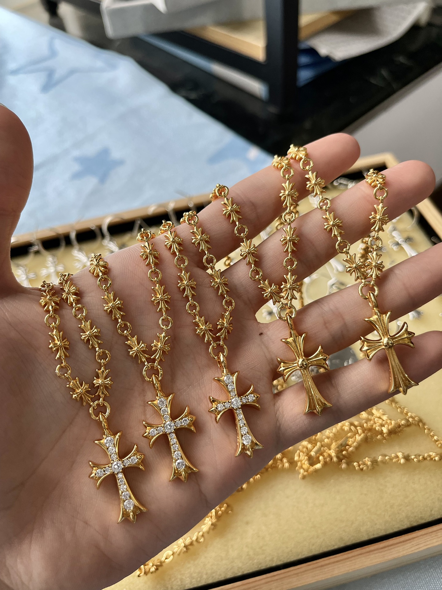 Chrome Hearts 克罗心 镀金十字架项链 55CM