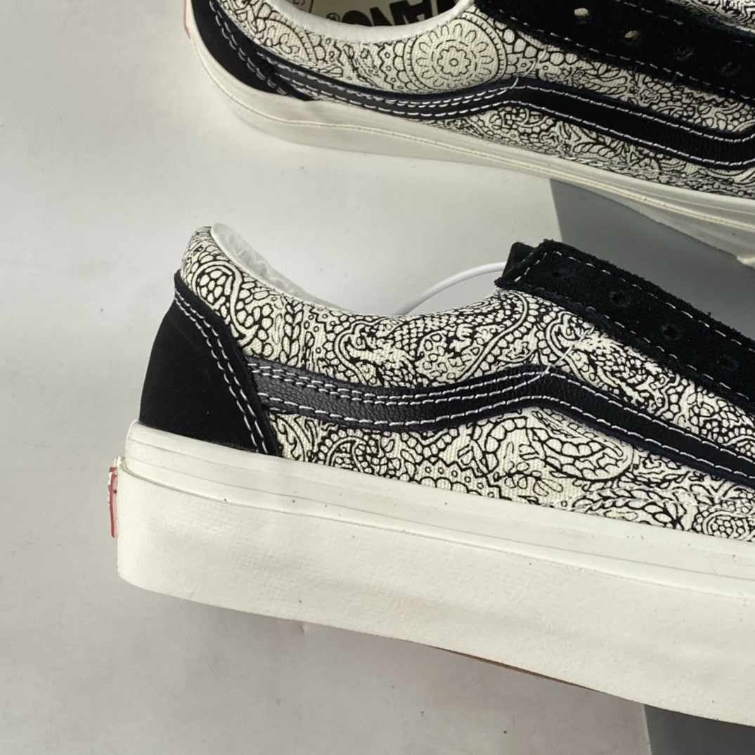 Vans Old Skool Black and White Dragon Pattern Paisley Cashew Flower Casual Sneakers VN0A4P3XB54