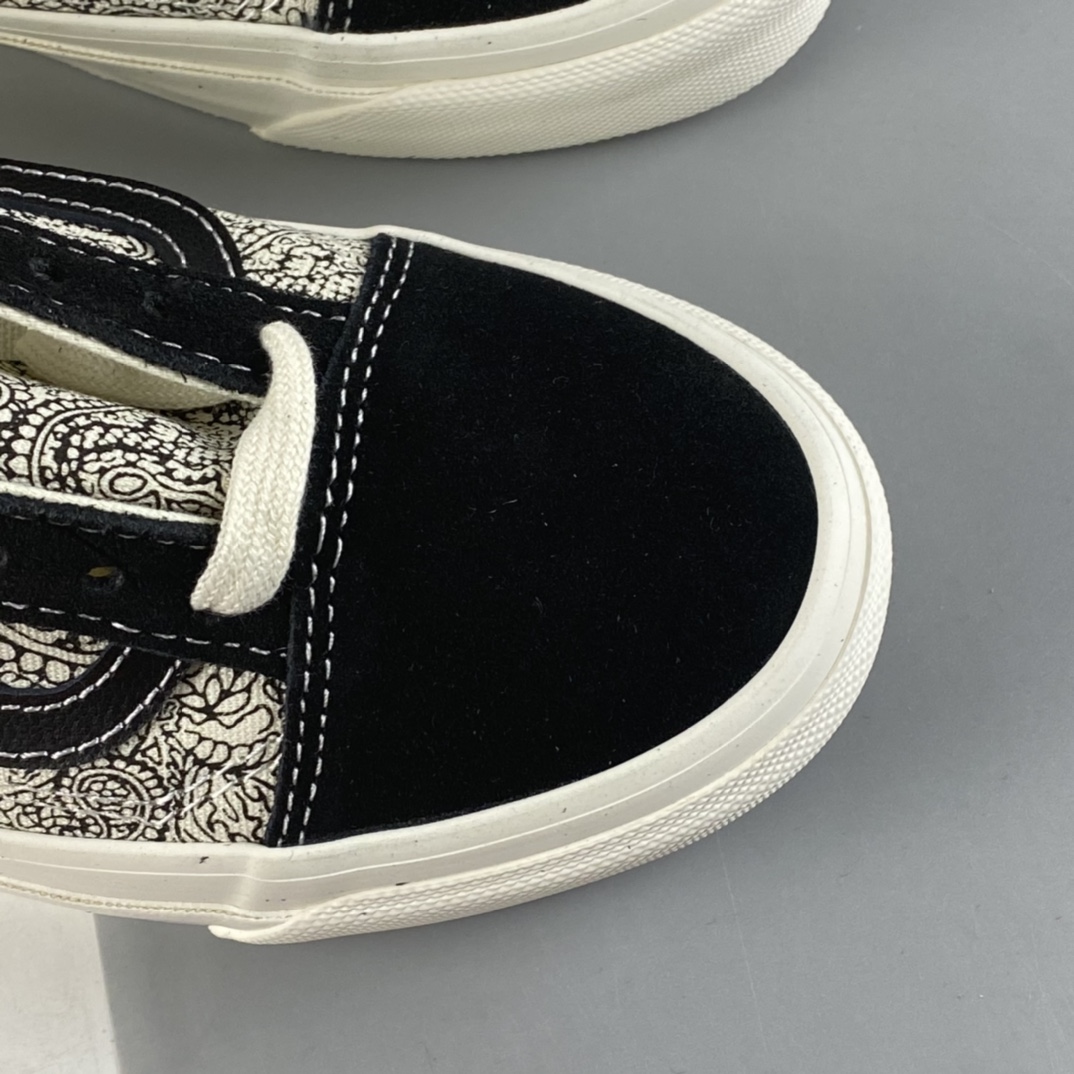 Vans Old Skool Black and White Dragon Pattern Paisley Cashew Flower Casual Sneakers VN0A4P3XB54