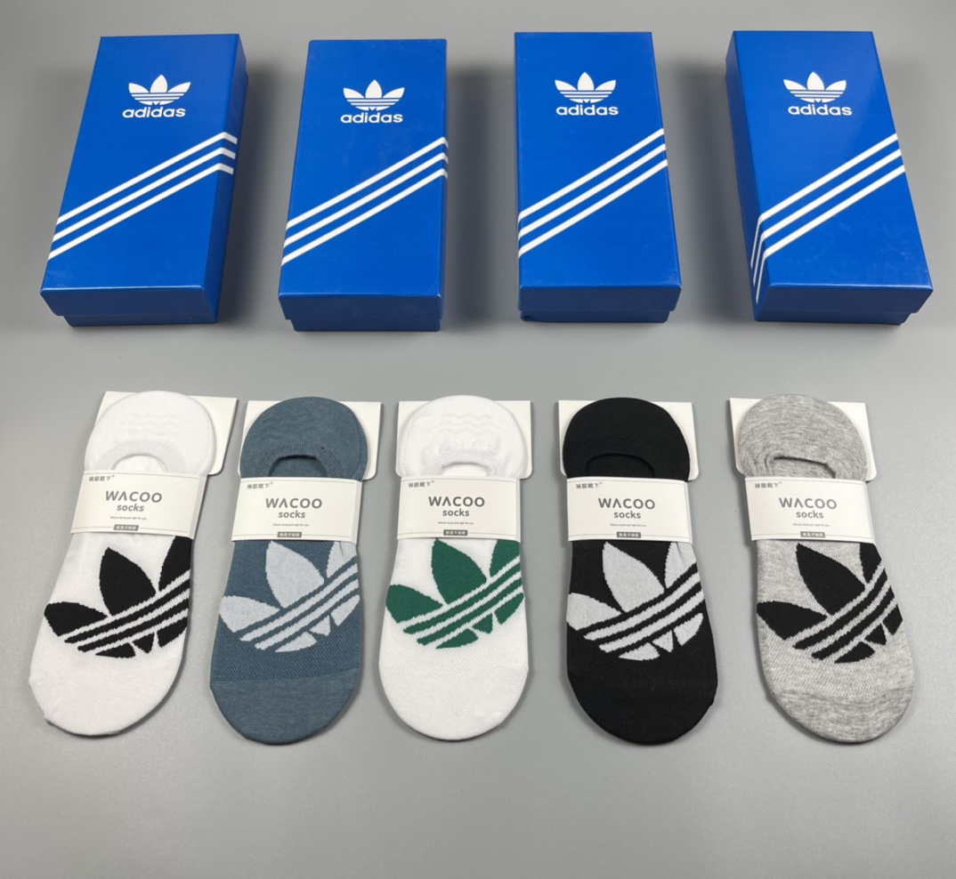 P 出新拉[哇]adidas（阿迪达斯三叶草）官网同款专柜畅销款潮款！百搭！纯棉质量、上脚舒适透气性强！一盒双入